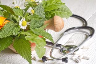 stethoscope and plant