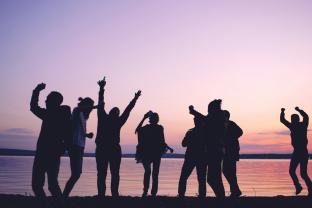 Silhouettes on the beach