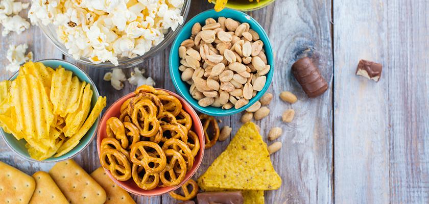 Bowls of junk food