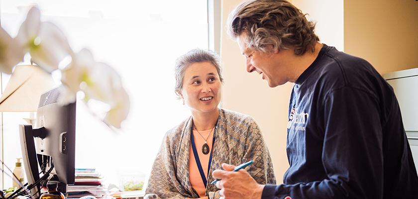 Doctor talking to patient