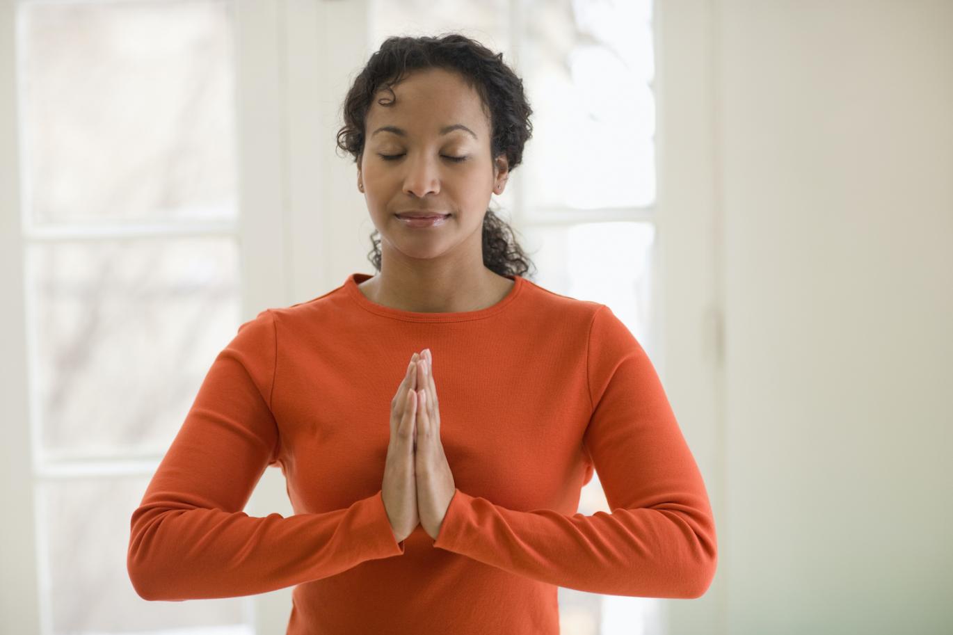 Woman meditating
