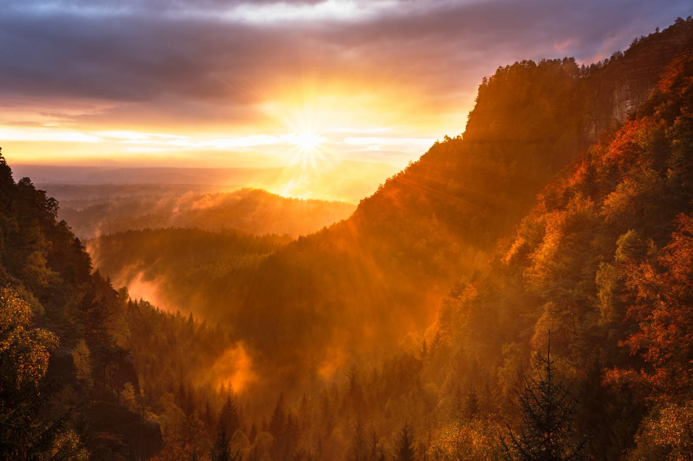 Sunrise over mountains